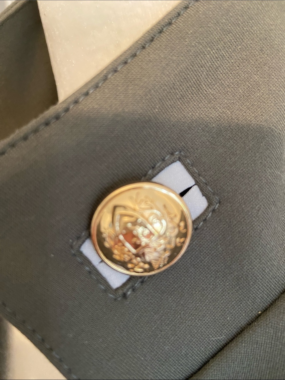 Joseph Ribkoff Olive Green Military-Style Jacket/Coat with Gold Buttons. Sz US6. - Picture 9 of 13
